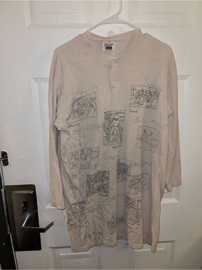 Unisex Beige Artists Henley Long Sleeve Shirt, Rel.e.vant Products - One Size